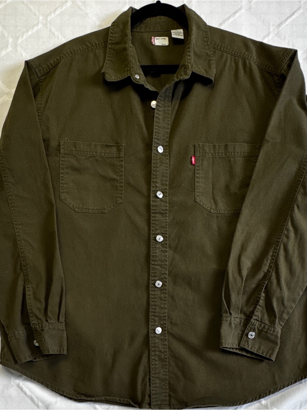 Vintage Levi's Olive Green Work Shirt XL 100% Cotton Button Front